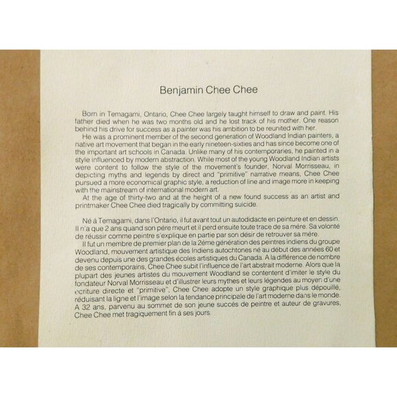 Friends Print By Benjamin Chee Chee Signed Framed Matted 12x15 Inches Vintage - Picture 6 of 8